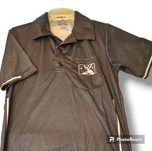 Smitty Performance Mesh Polo sz Sm Minor League Baseball MiLB Black Made in USA